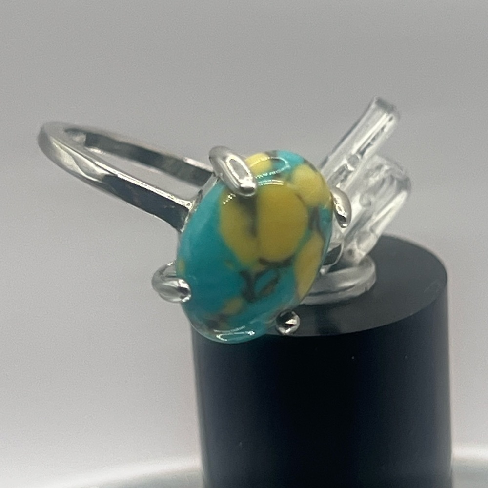 Brand New Turquoise Silver Ring with Limonite Matrix